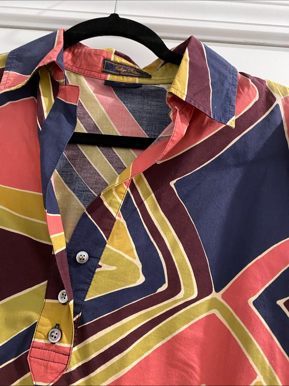 Abstract Multicolor Button-Front Collared Shirt - Multi - Picture 4 of 5